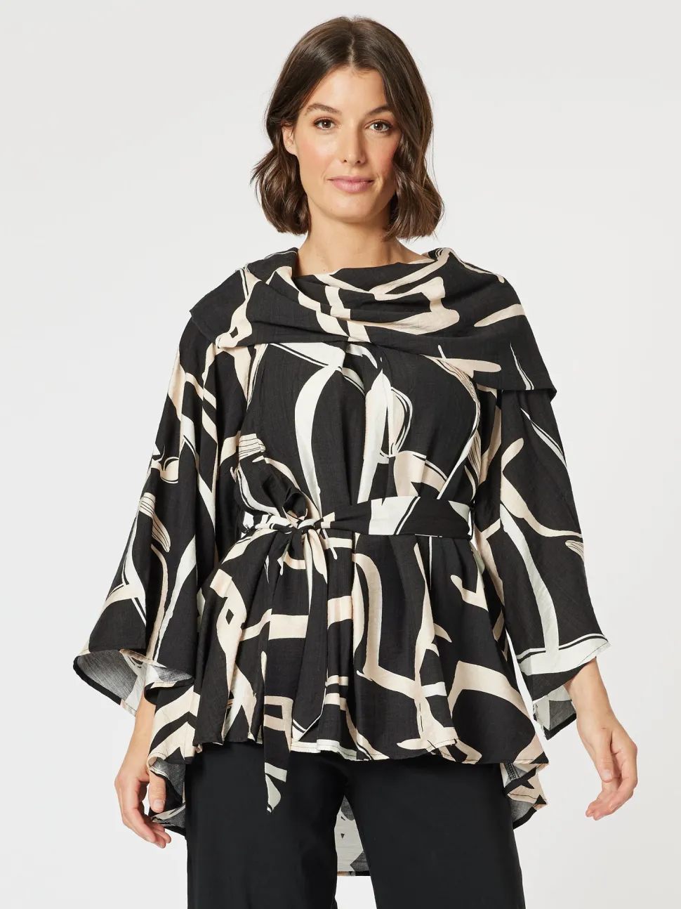 Matisse Print Top - Black/Natural