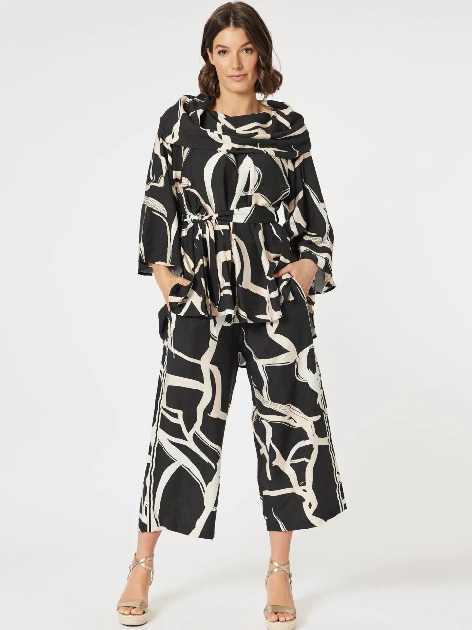 Matisse Print Top - Black/Natural