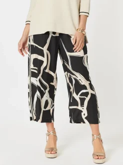 Matisse Print Wide Leg Pant - Black/Natural