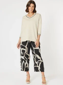 Matisse Print Wide Leg Pant - Black/Natural
