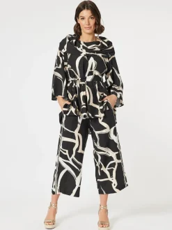 Matisse Print Wide Leg Pant - Black/Natural