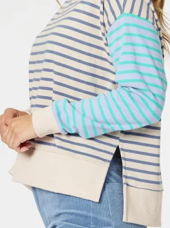 Maxwell Stripe Print Sweatshirt - Blue/Multi
