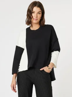 Mode Splice Knit - Black/Ivory