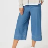 Molly Wide Leg Cropped Pant - Denim