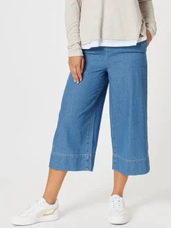Molly Wide Leg Cropped Pant - Denim