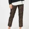Mona Animal Print Pant - Bronze