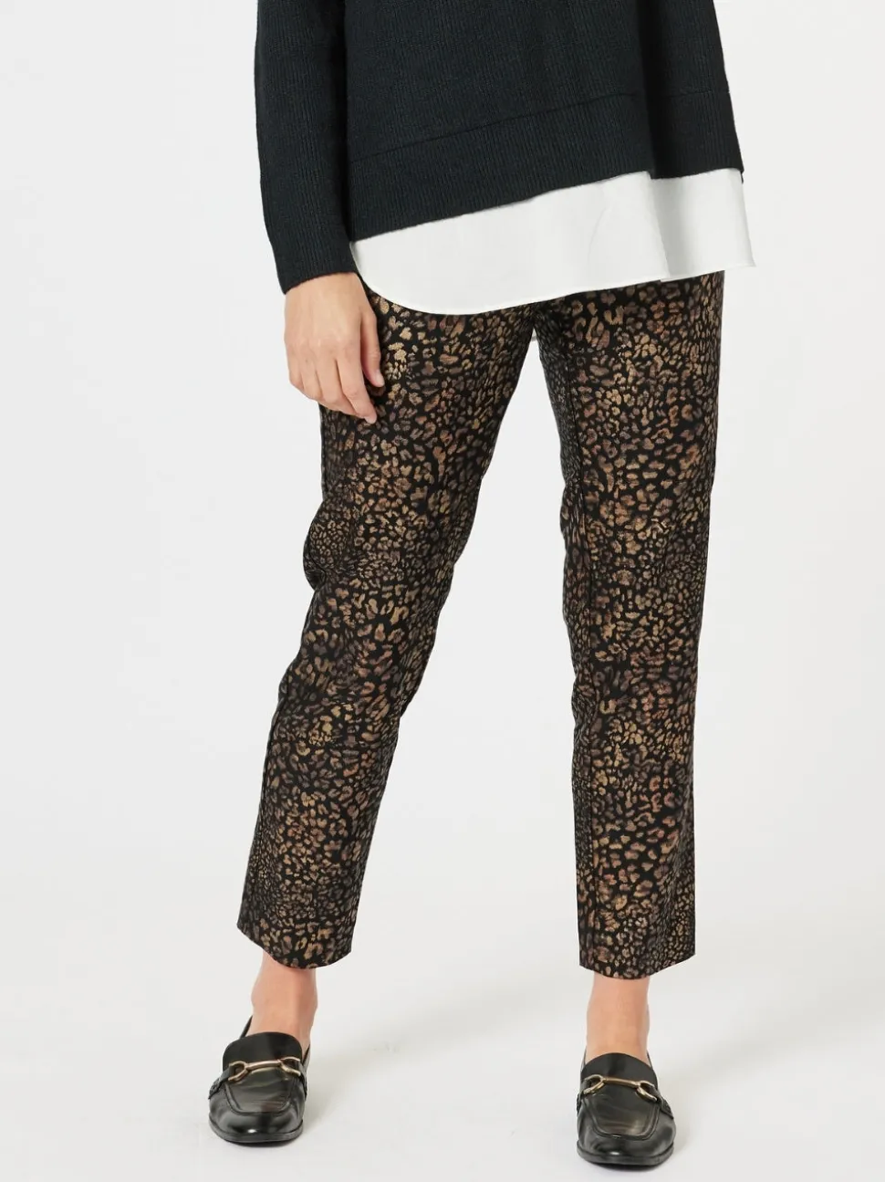 Mona Animal Print Pant - Bronze