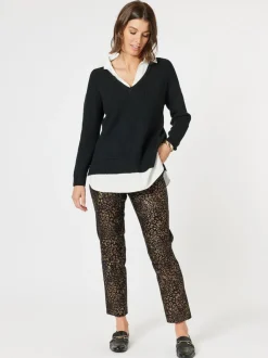 Mona Animal Print Pant - Bronze