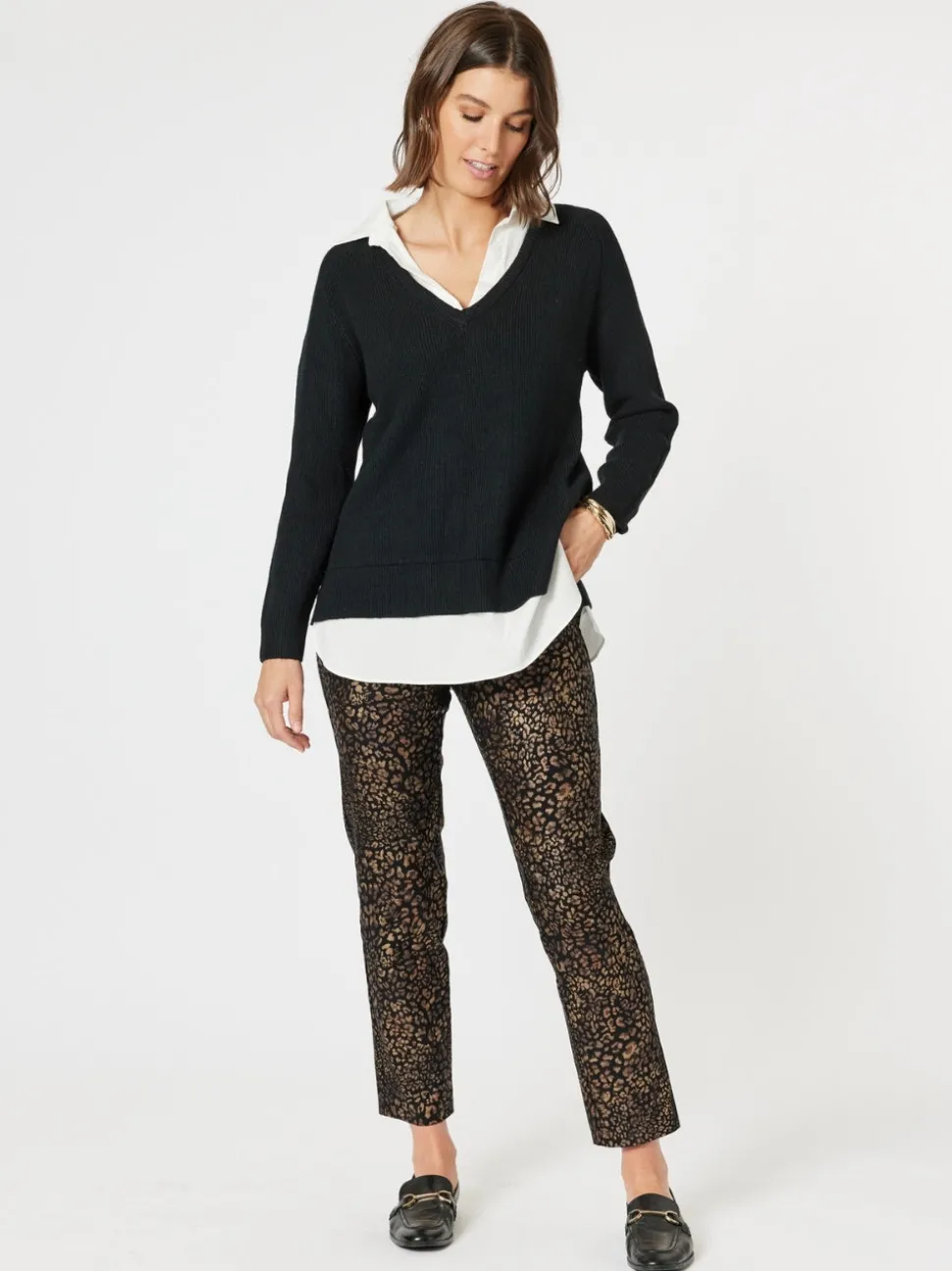 Mona Animal Print Pant - Bronze