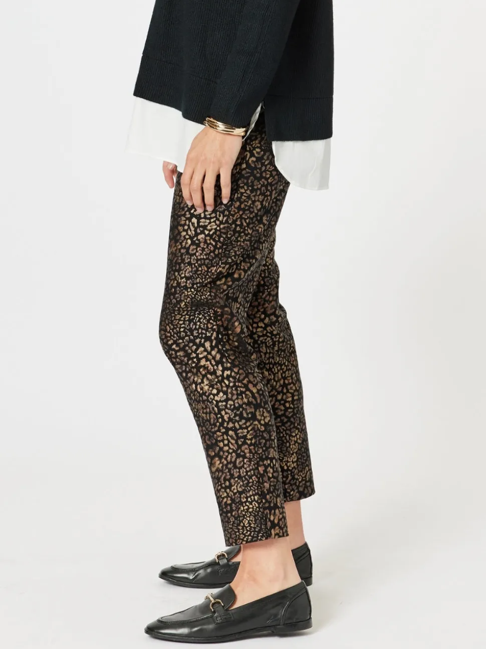 Mona Animal Print Pant - Bronze