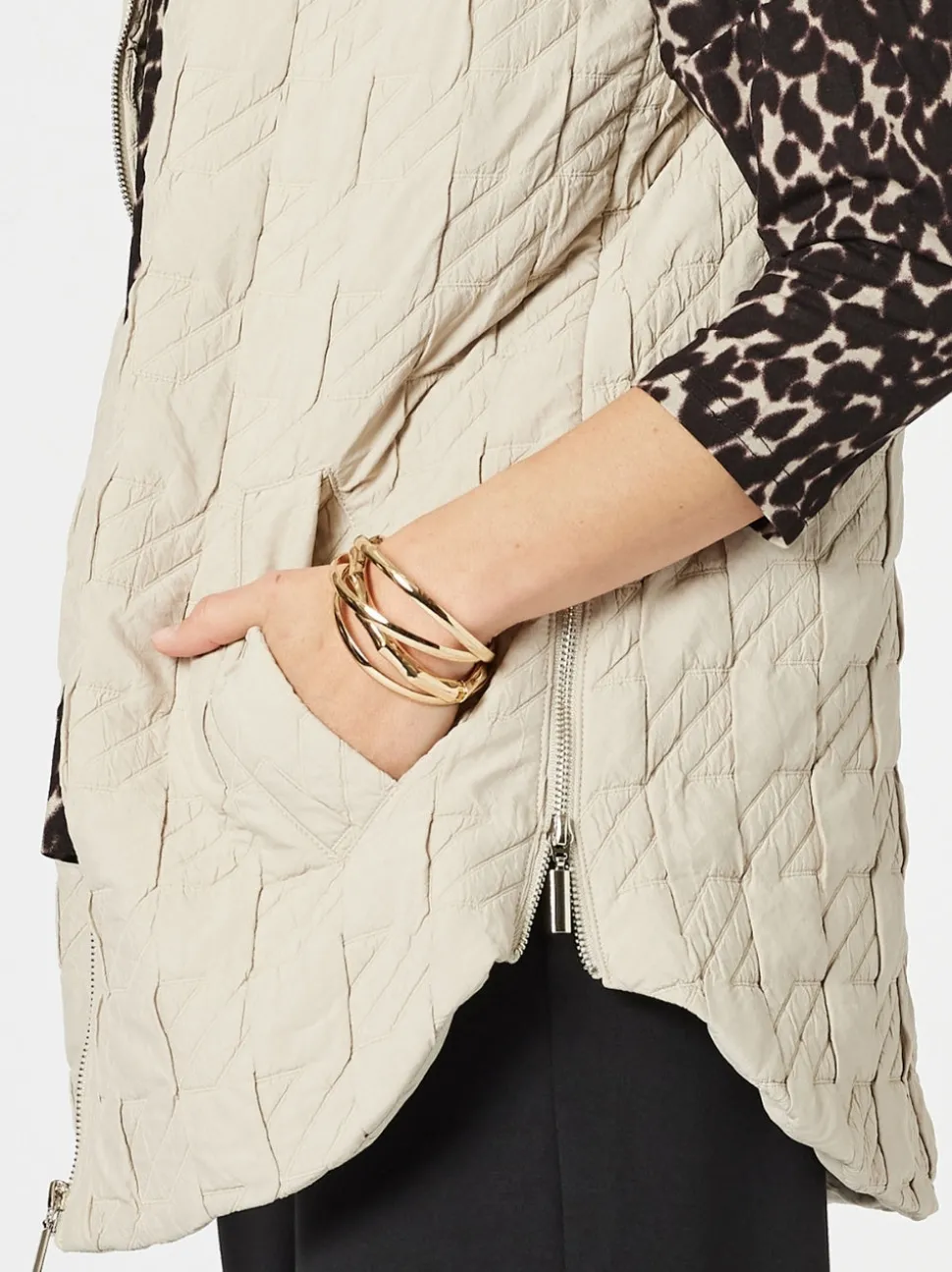 Monet Quilted Vest - Natural