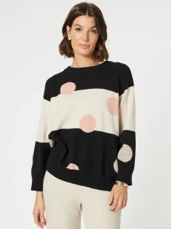Moonlight Spot Print Knit - Black/Natural