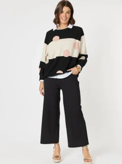 Moonlight Spot Print Knit - Black/Natural