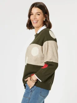 Moonlight Spot Print Knit - Khaki