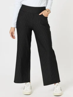 Nicky Wide Leg Pinstripe Pant - Natural/Black