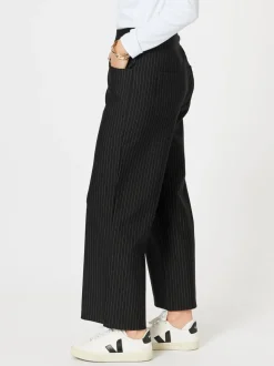 Nicky Wide Leg Pinstripe Pant - Natural/Black