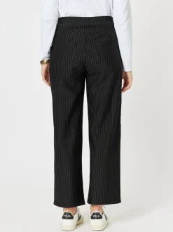 Nicky Wide Leg Pinstripe Pant - Natural/Black