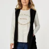 Ollie Side Button Vest - Black