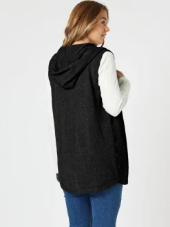 Ollie Side Button Vest - Black