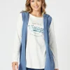 Ollie Side Button Vest - Indigo