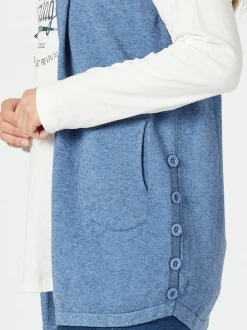 Ollie Side Button Vest - Indigo