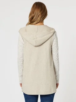 Ollie Side Button Vest - Oatmeal