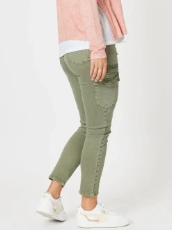 Paige Cargo Slim Leg Jean - Washed Khaki