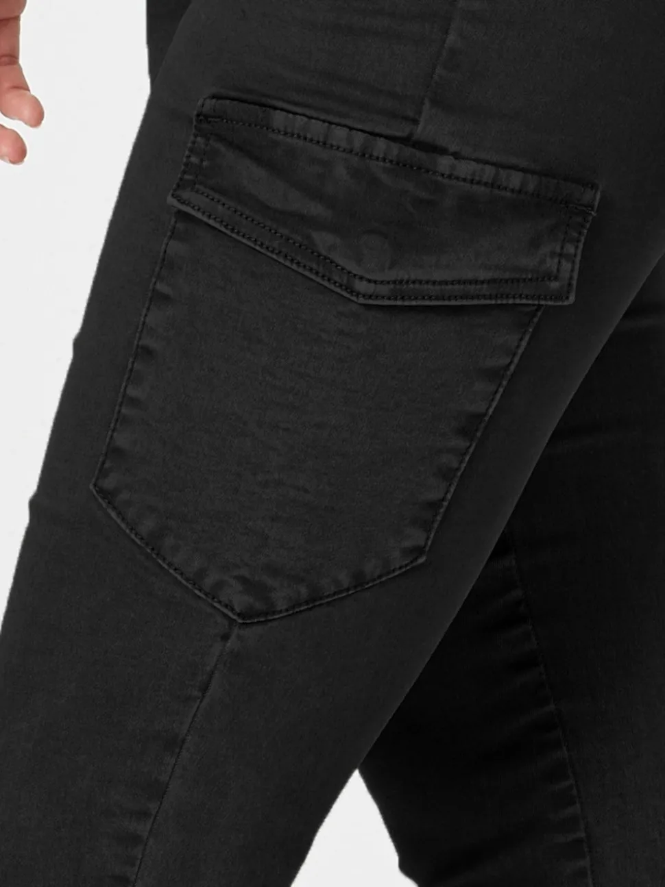 Paige Cargo Slim Leg Jean - Black