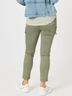 Paige Cargo Slim Leg Jean - Washed Khaki