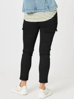 Paige Cargo Slim Leg Jean - Black