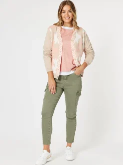 Paige Cargo Slim Leg Jean - Washed Khaki