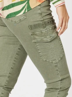 Paige Cargo Slim Leg Jean - Washed Khaki