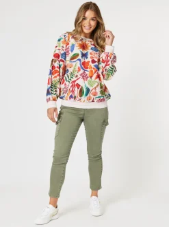 Paige Cargo Slim Leg Jean - Washed Khaki