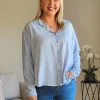 Paige Garment Washed Shirt - Washed Blue