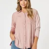 Paige Garment Washed Shirt - Washed Pink