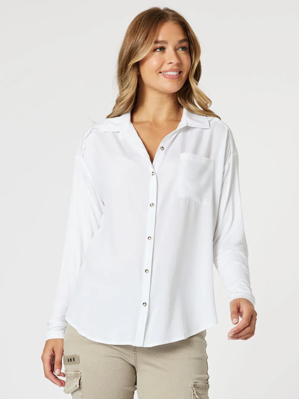 Paige Garment Washed Shirt - White