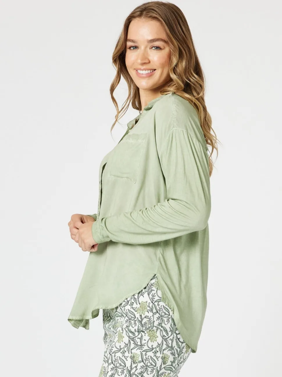 Paige Garment Washed Shirt - Washed Khaki