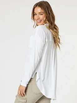 Paige Garment Washed Shirt - White