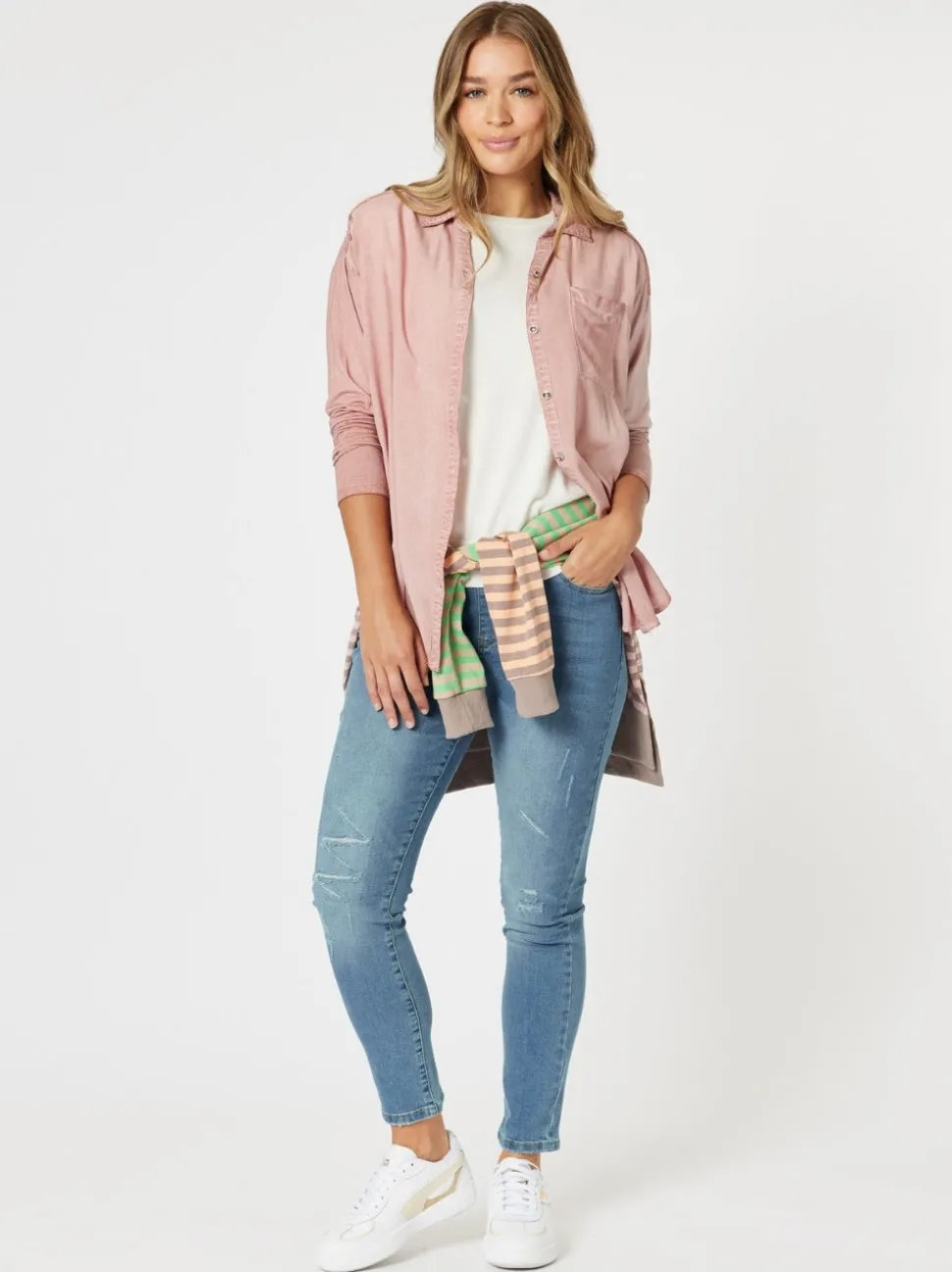 Paige Garment Washed Shirt - Washed Pink