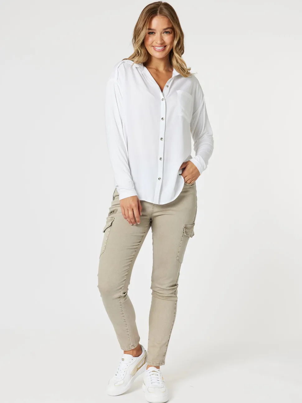 Paige Garment Washed Shirt - White