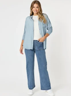 Paige Garment Washed Shirt - Washed Blue