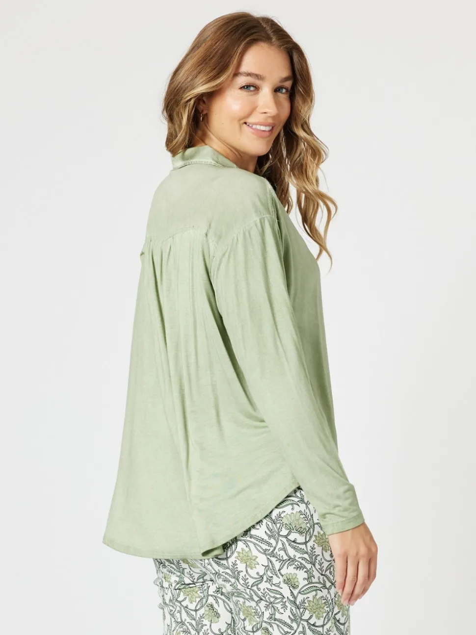 Paige Garment Washed Shirt - Washed Khaki