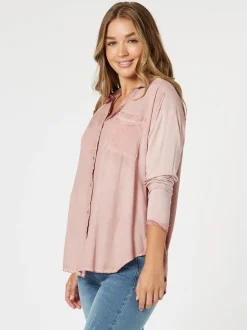 Paige Garment Washed Shirt - Washed Pink