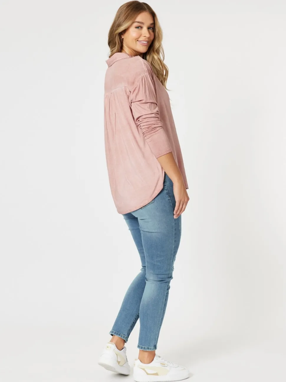 Paige Garment Washed Shirt - Washed Pink