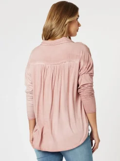Paige Garment Washed Shirt - Washed Pink