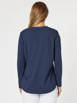 Paris Long Sleeve Tee - Navy