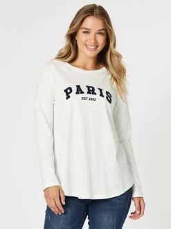 Paris Long Sleeve Tee - White