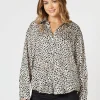 Pebble Spot Print Shirt - Natural/Black