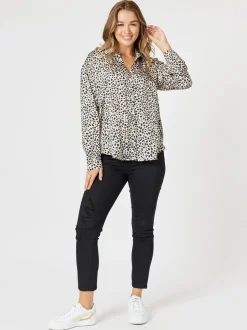 Pebble Spot Print Shirt - Natural/Black
