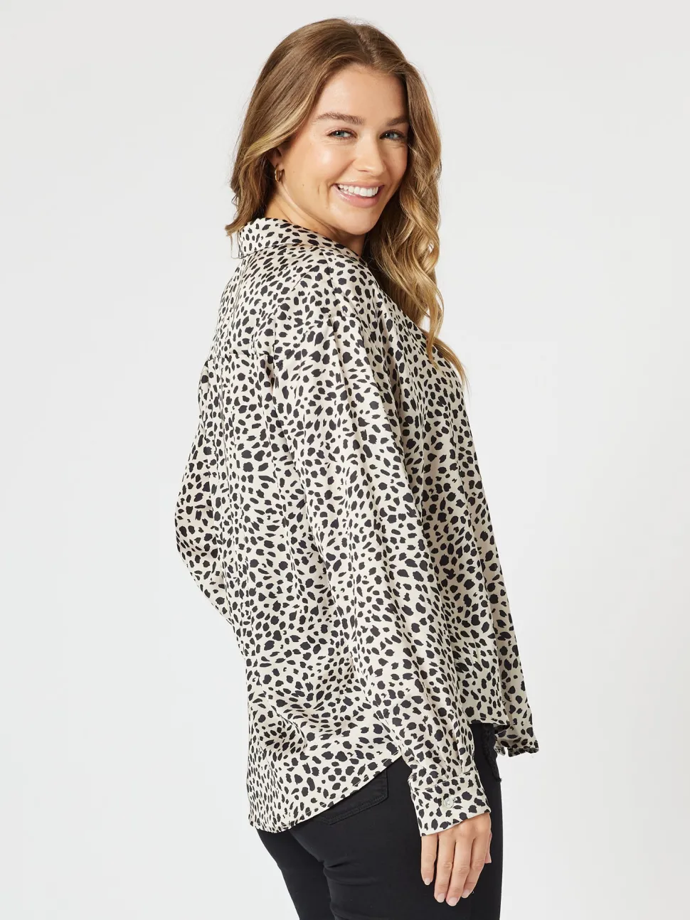 Pebble Spot Print Shirt - Natural/Black